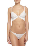 Ceylon Low-Rise Chevron G-String, White