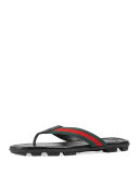 Web & Leather Thong Sandal