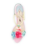 Lilico Floral Mid-Heel Sandal, Pearl Blue