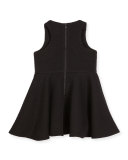 Racerback Trapunto Circle Dress, Black, Size 8-14