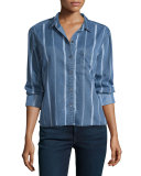 Dana Variegated-Stripe Denim Shirt