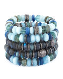 Labradorite Mixed-Bead Bracelet w/ Diamonds