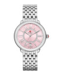 Serein 16 Stainless Steel Watch Head with Diamonds, Silver/Pink