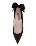 Lucille Satin Bow Pump, Black