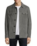 Suede Shirt Jacket, Gray