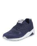580 Deconstructed Suede Sneaker, Blue/Silver