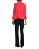 Mini-Pleated Mandarin-Collar Jacket 