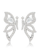 18K White Gold & Diamond Butterfly Earrings