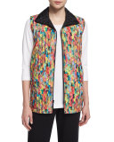 Rain or Shine Mosaic-Print Vest, Petite 
