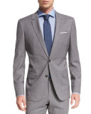 Huge Genius Tonal Plaid Two-Piece Slim Wool Suit, Light Gray