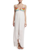 Prismatic Tie-Front Maxi Dress