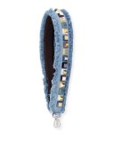 Strap You Studded Denim Shoulder Strap for Handbag, Denim/Multi
