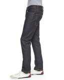Grim Tim Straight-Leg Denim Jeans, Dark Blue