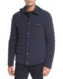 Quilted Shirt-Style Ski Parka, Coastal
