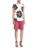 Rivington Pleated-Front Shorts, Sangaria  