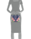 Marlborough Poppies Mini Tote Bag, Navy