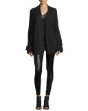 Silk Lace-Trim Camisole, Noir
