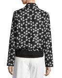 Bryant Palmetto-Print Crepe Bomber Jacket