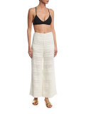 Crochet Wide-Leg Coverup Pants