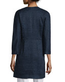 Textured Woven Button-Front Jacket 