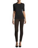 Cropped Ankle Leggings, Ebony