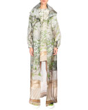 Long-Sleeve Printed Parka, Multicolor