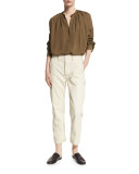 Carpenter Cropped Chino Pants, White