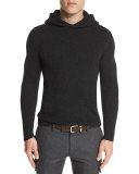 Brushed Cashmere Hoodie, Charcoal