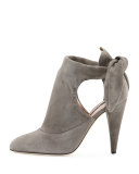 Baton Convertible Suede Bootie, Gray