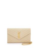 Monogram Matelasse Shoulder Bag, Nude