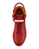 100mm High-Top Sneaker, Red