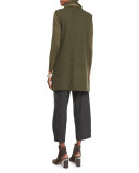 Boiled Wool Long Vest, Caper  