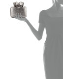 Butterfly Crocodile Box Clutch Bag, Anthracite/Multi