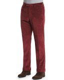 Wide-Whale Corduroy Trousers, Beige