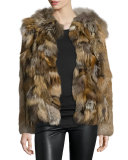 Boxy Rabbit & Fox Fur Jacket