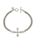 New World Diamond Cross 3-Strand Chain Bracelet