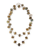 Faceted Flat Labradorite Necklace, 35"
