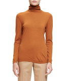 Wool Turtleneck Long-Sleeve Sweater, Cider