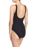 Twist Underwire One-Piece Swimsuit, Black (Available in D+ Cup)