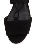 Cady Lace-Up Platform Wedge Sandal, Black