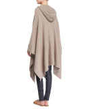 Asham Zip-Front Hooded Poncho, Dark Taupe