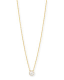 18K Yellow Gold Round Diamond Halo Necklace