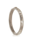 Scattered Diamond Silver Stacking Ring