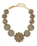 Floral Crystal Statement Necklace