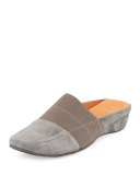 Iso Stretch-Panel Leather Mule, Concrete