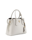 Mini Saffiano Cuir Tote Bag, White/Black (Talco+Nero)