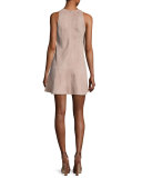 Amedia Suede Sleeveless Mini Dress, Blush