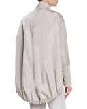 Nylon High-Low Anorak Jacket, Ginger Frost