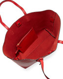 Large Shopping Tote Bag w/ Painted Edges, Red/Black