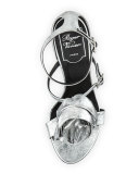 Rose and Roll Leather 100mm Sandal, Silver